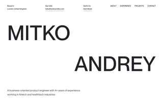 Andrey Mitko homepage website preview