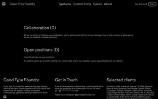 Goodtypefoundry homepage website preview