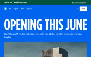 Obama Foundation homepage website preview
