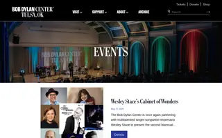Bob Dylan Center homepage website preview