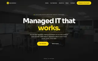 New Solutions homepage website preview