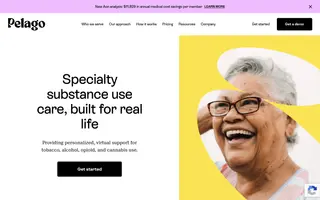 Pelago homepage website preview