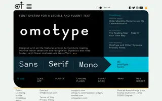 Omotype homepage website preview