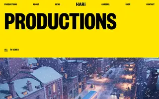 Studio Hari homepage website preview