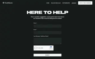 Everbloom homepage website preview