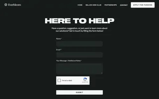 Everbloom homepage website preview