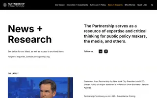 Partnership for New York City homepage website preview