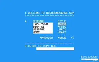 BIG-ASS MESSAGE homepage website preview