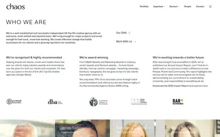 Chaos homepage website preview