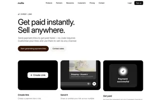 Mollie homepage website preview