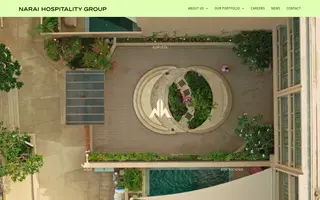 Narai Hospitality Group homepage website preview