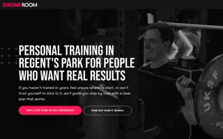 Engine Room homepage website preview