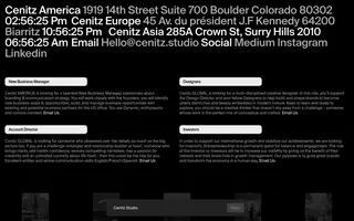 Cenitz Studio homepage website preview