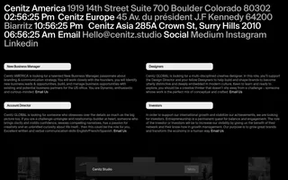 Cenitz Studio homepage website preview