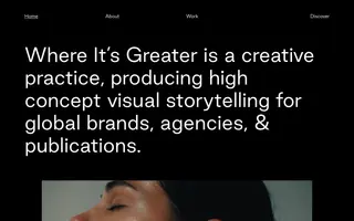 Where It's Greater homepage website preview