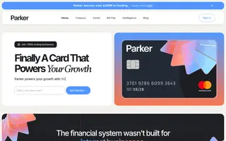 Parker homepage website preview