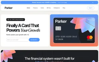 Parker homepage website preview