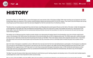 Ajax homepage website preview