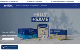 Caffè Borbone homepage website preview
