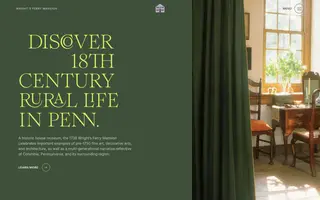 Wright's Ferry Mansion homepage website preview