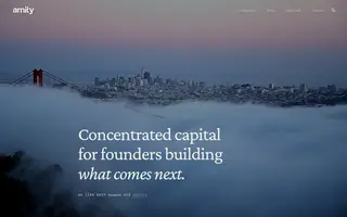 Amity Ventures homepage website preview