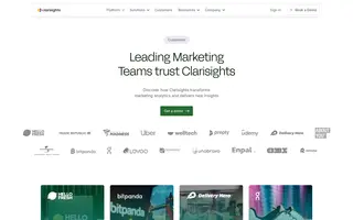 Clarisights homepage website preview