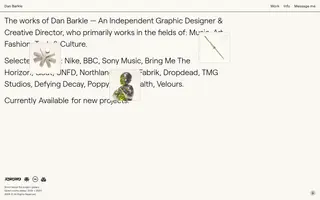Dan Barkle homepage website preview
