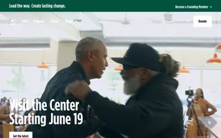 Obama Foundation homepage website preview