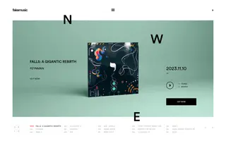 Fake Music homepage website preview