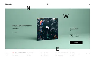Fake Music homepage website preview