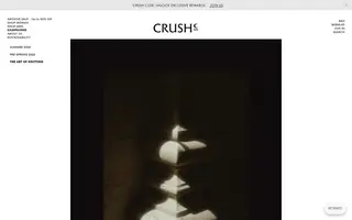 Crush Collection homepage website preview
