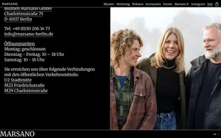 Marsano homepage website preview