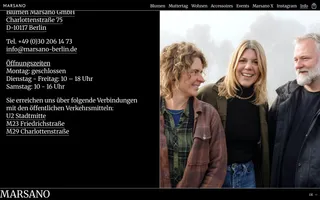 Marsano homepage website preview