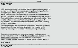 KAAN Architecten homepage website preview