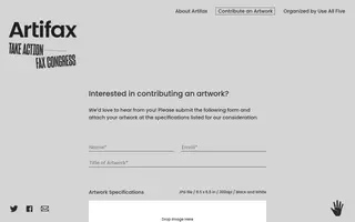 Artifax homepage website preview