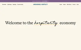 Unreasonable Hospitality homepage website preview