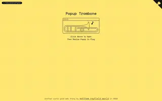 Popup Trombone homepage website preview