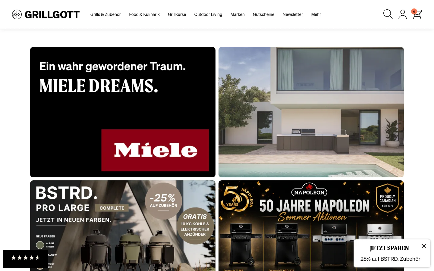 Grillgott Home / Landing desktop website screenshot