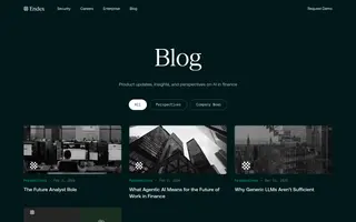 Endex homepage website preview