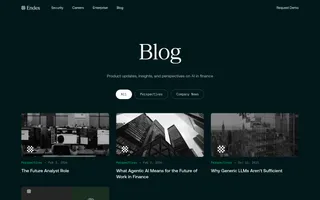 Endex homepage website preview