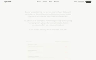 Cursor homepage website preview