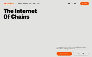 Caldera homepage website preview