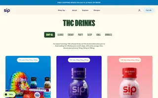 Sip Elixirs homepage website preview