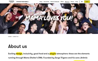 Mama Shelter homepage website preview