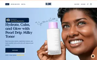 Blume homepage website preview