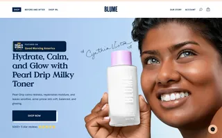 Blume homepage website preview