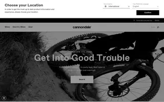 Cannondale homepage website preview