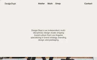 Design Dept homepage website preview