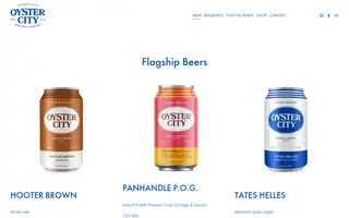 Oyster City Brewing homepage website preview