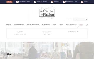 The Center for Fiction homepage website preview